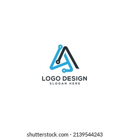 Ilustración vectorial del logotipo de la letra AA