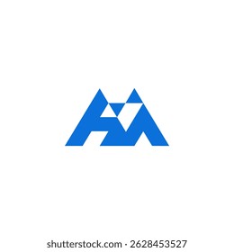 uma letra M monograma do logotipo, combinações do logotipo