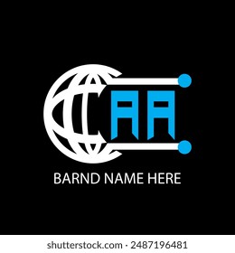 AA letter modern logo design on black color background

