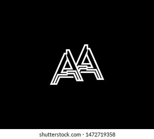 AA letter monogram linear abstract logotype
