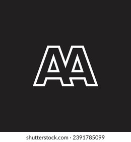 AA letter, monogram, logo vector, template, design, minimal, black white, color,