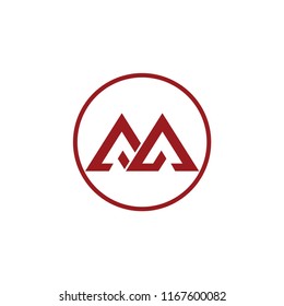 aa letter vector logo. m letter vector logo. mountain vector logo