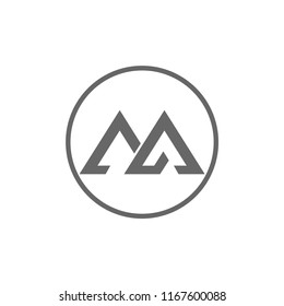 aa letter vector logo. m letter vector logo. mountain vector logo