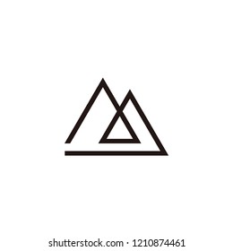 aa letter vector logo. ma letter logo. mountain with initial