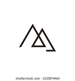 aa letter vector logo. ma letter logo. mountain with initial
