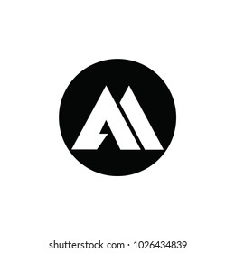 aa letter vector logo. am letter vector logo. mountain vector logo