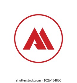 aa letter vector logo. am letter vector logo. mountain vector logo