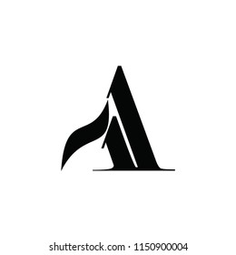 aa letter vector logo. mountain vector logo
