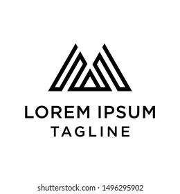 aa letter vector logo. mountain vector logo. m letter vector logo