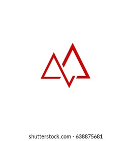 aa letter vector logo. mountain vector logo