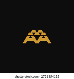 AA letras barras de ouro logotipo ideia.