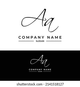 Aa Letters Signature Logo Handwriting Logo Stock Vector (Royalty Free ...