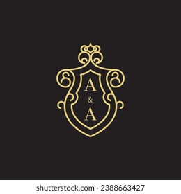 AA line vintage initial logo in high quality professional design that will print well across any print media