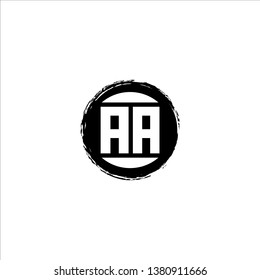 AA Logo Capital Modern of Abstrac circle Designs Template with Black colors