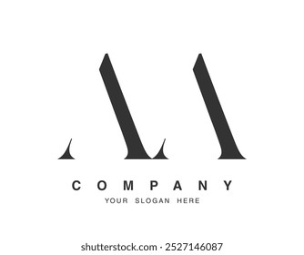 Un diseño de logotipo. Letra inicial a y un estilo de fuente serif. Tipografía de nombre de empresa clásica creativa. Logotipo o identidad de moda. Ilustración vectorial.