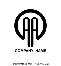 AA Logo Design Initials Letter Typhography Monogram