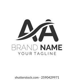AA logo design. Trendy awesome artistic AA initial based Alphabet icon logo.