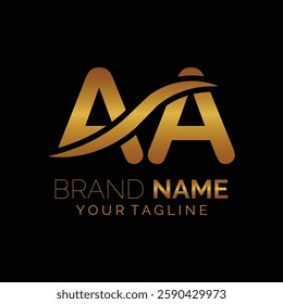AA logo design. Trendy awesome artistic AA initial based Alphabet icon logo.