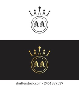 AA logo. A A design. White AA letter. AA, A A letter logo design. Initial letter AA linked circle uppercase monogram logo. letter logo vector design.