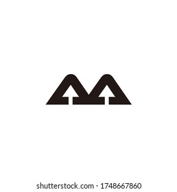 abstraktes Design eines AA-Logos auf Schwarz