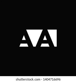 AA Logo Letter with Negative space and Black background