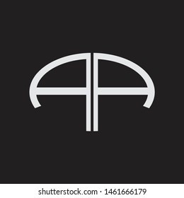 AA Logo letter oval monogram design template with black and white colors