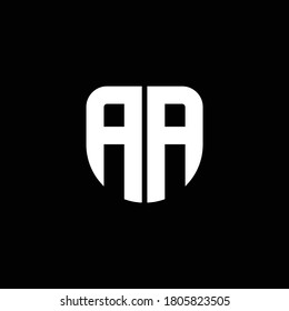 aa logo monogram with circular shape shield design template