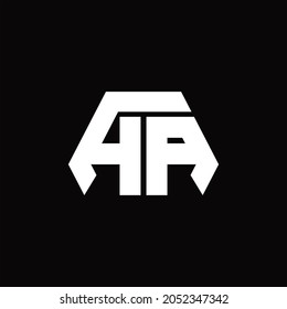 AA Logo monogram with octagon shape style design template on black background