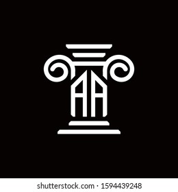 AA logo monogram with pillar style design template