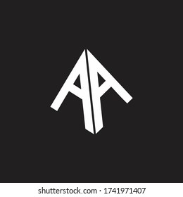 AA Logo monogram with standout triangle shape ribbon design template