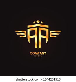 AA Logo vector graphic gold