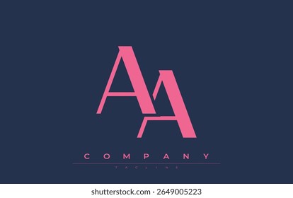 AA Modern Initials Logo Design. Branding logo with stylized initials showcasing bold design and modern aesthetic. Ideal for professional business branding or creative projects focusing on minimalistic