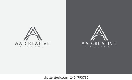 AA monogram, AA initial wedding, AA logo company, AA icon business, corporate sign with variation three colors designs for alphabetical marriage name, brand name, initial couple, font letter symbolic