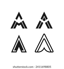 colección de logotipos aa o monogramas, diseño minimalista y sencillo