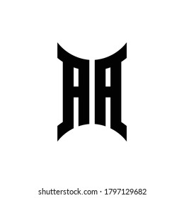 Logo de monograma con plantilla de diseño de lado curvo