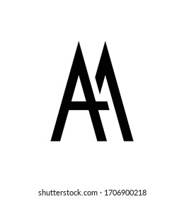 AA MONOGRAM LOGO DESIGN ON WHITE BACKGROUND