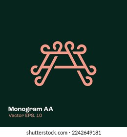 AA monogram logo, Vektor Monogram AA logo