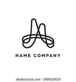 Logotipo de esquema de monograma con esquinas blandas
