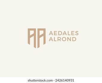 AA. Monogram of Two letters A and A. Luxury, simple, minimal and elegant AA logo design. Vector illustration template.