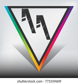AA Multicolor Triangle with Dark Gray Highlight and Shadow