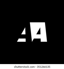 AA negative space letter logo black background