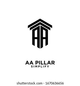 AA pillar letter initial law logo icon design vector