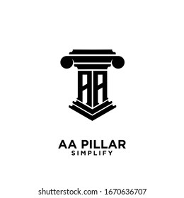 AA pillar letter initial law logo icon design vector