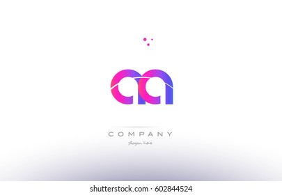 aa a  pink purple modern creative gradient alphabet company logo design vector icon template