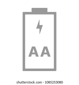 AA, R6 battery. Double A cell size. Vector icon.