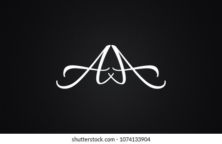 AA Script Letter Logo Design Template Vector