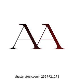 aa Simple alphabet modern minimalist negative space font vector business logo design