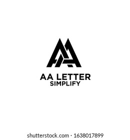 AA simple letter logo design with isolated white background
