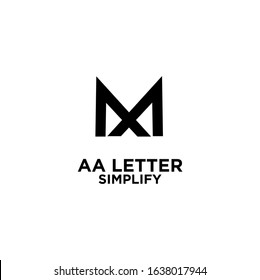 AA simple letter logo design with isolated white background