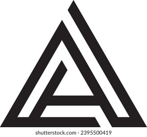 AA Triangle shape logo design, vector file logo, 